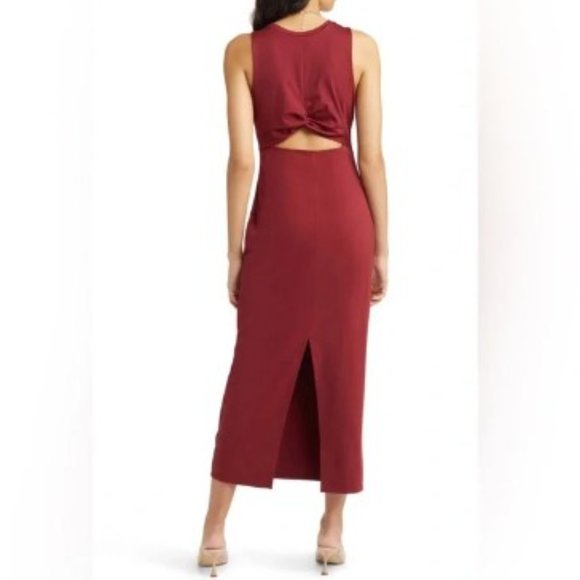 Open Edit - Reversible Knotted Cut out back Tank Dress in Red Grape - XS - Picture 3 of 8